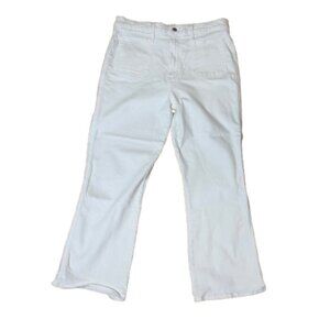 JOE'S JEANS High Rise White Patch Pocket Wide Leg Boot Cut Jeans Denim Size 32